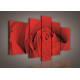 Červená růže 147B S4A - pětidílný